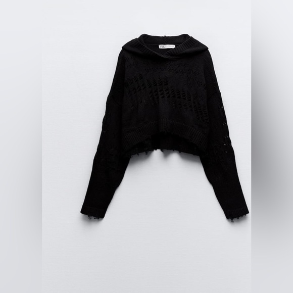 Zara Scalloped Cropped Sweater Dress Cropped Sweater Neely Beach Pullover Zara  Sweater Women